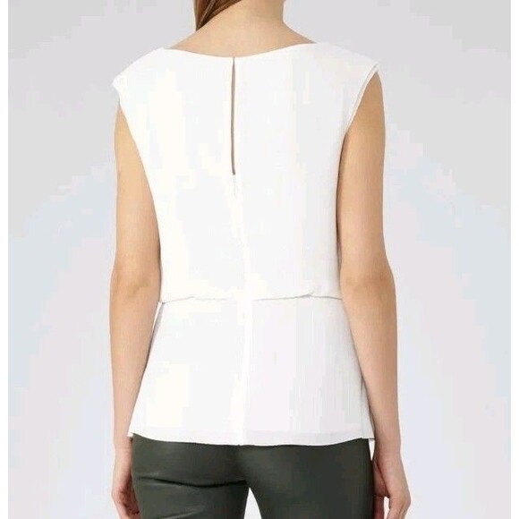 REISS Robin Off-White Draped Sleeveless TopSize US 10 classic Cleangirl EUC - Picture 2 of 11